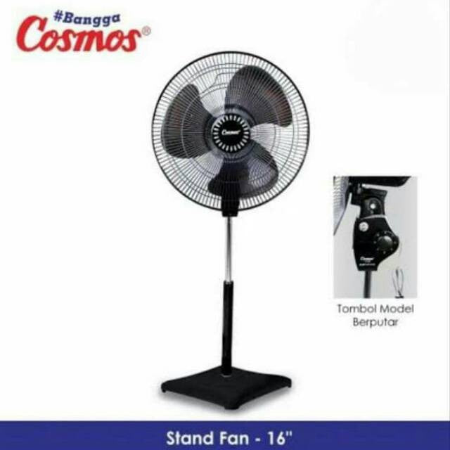 Cosmos 16SDB Kipas Angin 16" Standing Fan Berdiri Hitam