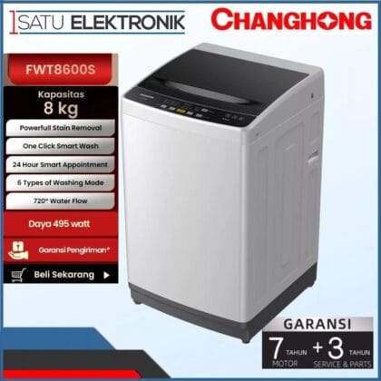Changhong FWT8600S Mesin Cuci 1 Tabung Top Loading 8 kg FWT8600