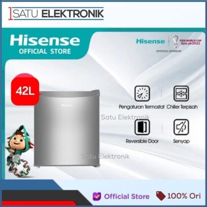 Hisense Kulkas Mini Portable 42L lemari es mini bar RR58D4IGN Silver