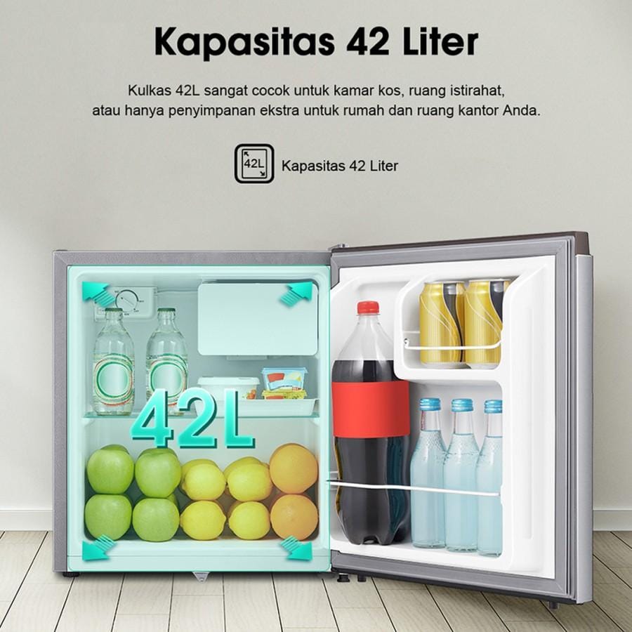 Hisense Kulkas Mini Portable 42L lemari es mini bar RR58D4IGN Silver - Image 3