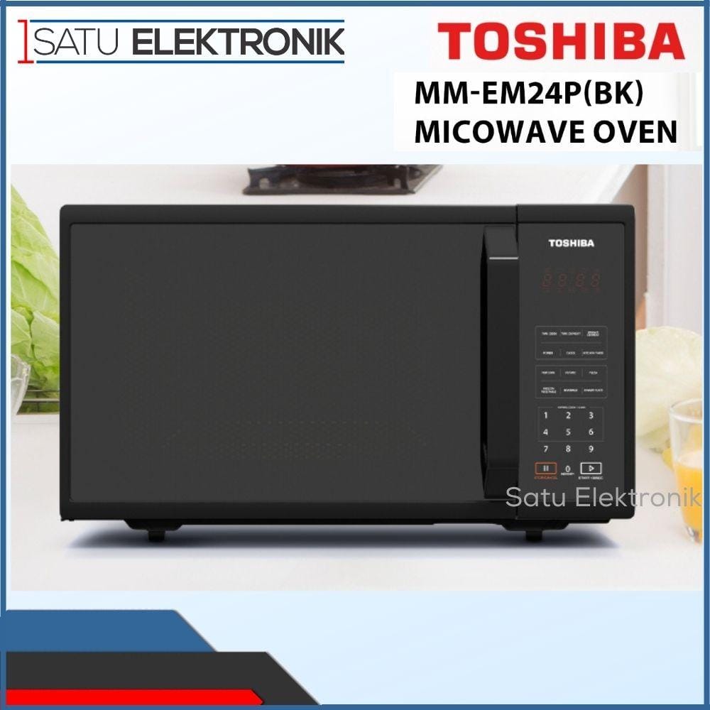 TOSHIBA MM-EM24P(BK) Microwave Digital 24 Liter Layar Sentuh 6 Auto Menu & Defrost Mudah Hemat Listrik Garansi Resmi