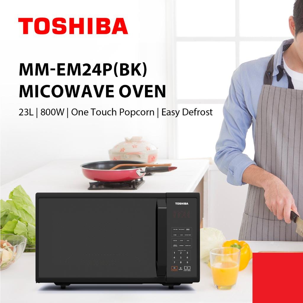 TOSHIBA MM-EM24P(BK) Microwave Digital 24 Liter Layar Sentuh 6 Auto Menu & Defrost Mudah Hemat Listrik Garansi Resmi - Image 3