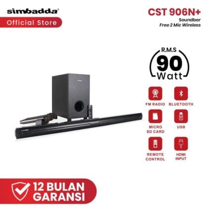 Simbadda CST906N+ Soundbar TV Wireless Bluetooth Home Theater Bass